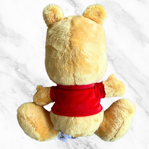 Disney Big Feet Winnie the Pooh 10" Plush Stuffed Toy Bear Embroidered Eyes Soft - Picture 2 of 4